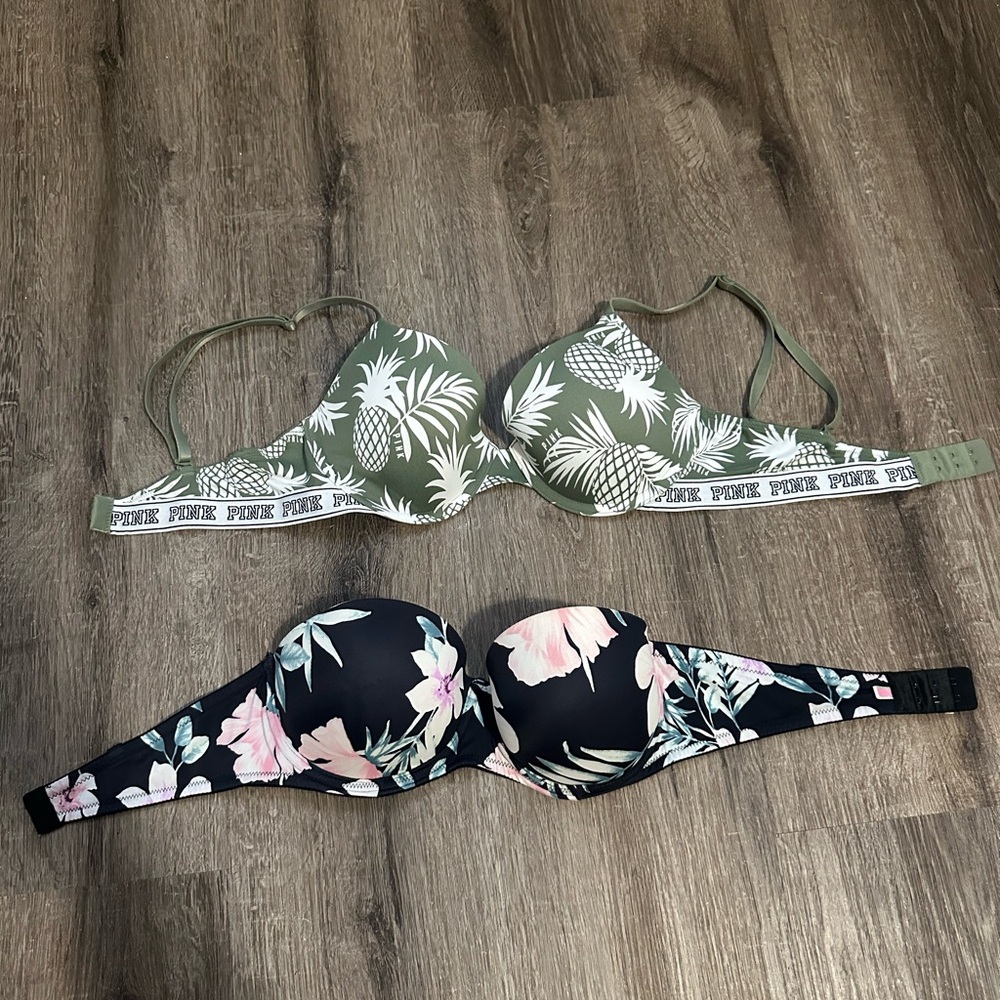 Victoria's Secret PINK Floral and Pineapple Bras